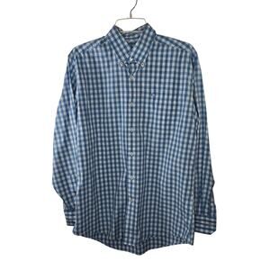Southern Tide Classic Fit Blue White Checkered Button-up Shirt Size Medium